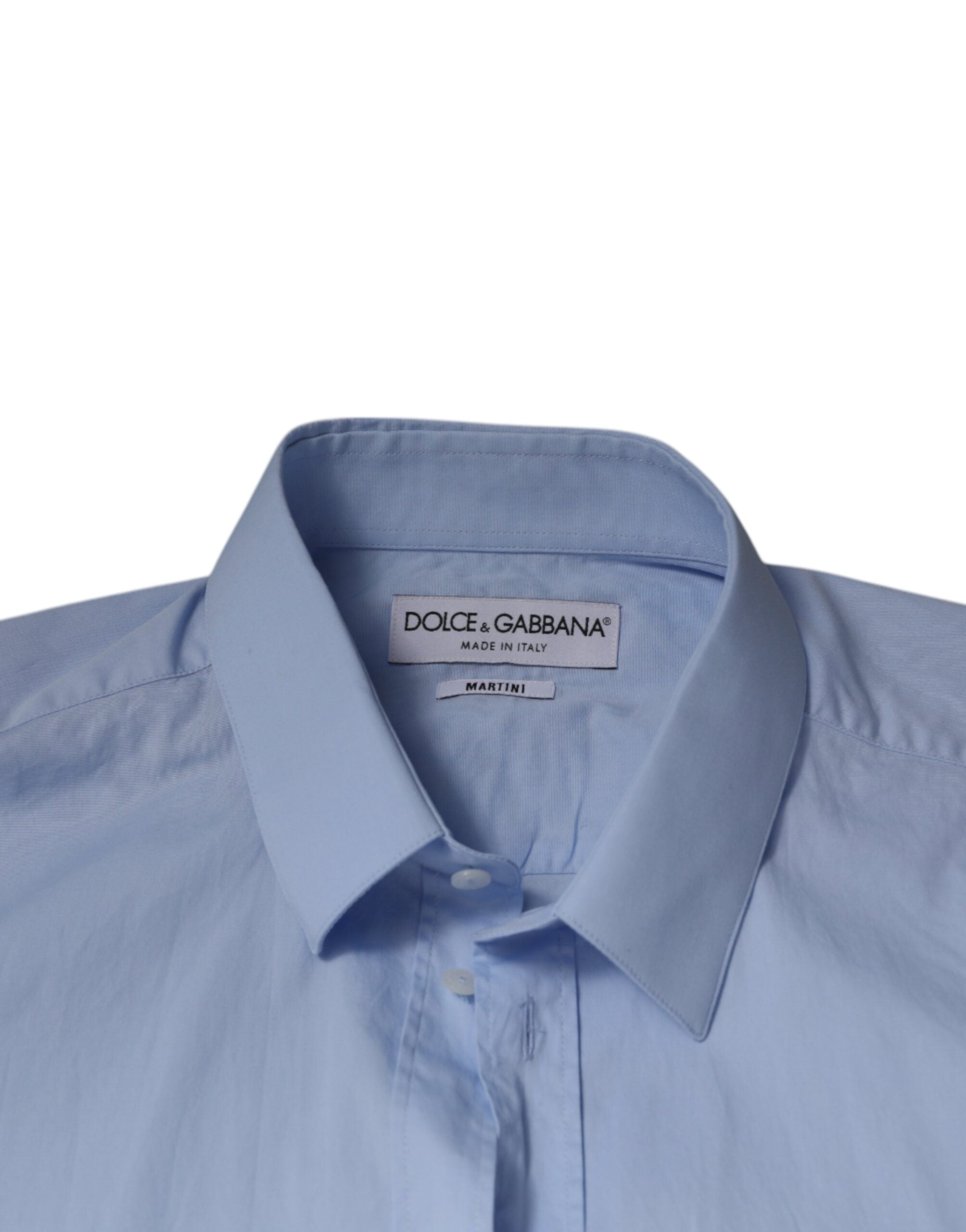 Dolce & Gabbana Light Blue Cotton Shirt MARTINI Slim Fit